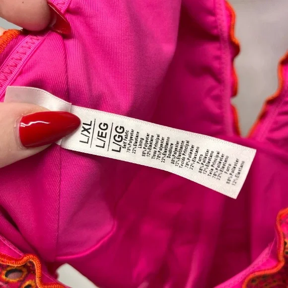 Red eyelet‎ Halter one piece swimsuit Style 67128 - Picture 6 of 7